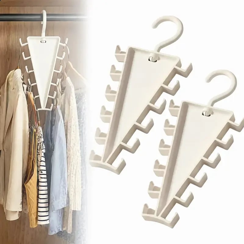 ✨ Buy More Save More  V-Shaped 12-Hook Closet Organizer – 🔄360° Rotation · Space-Saving 😍