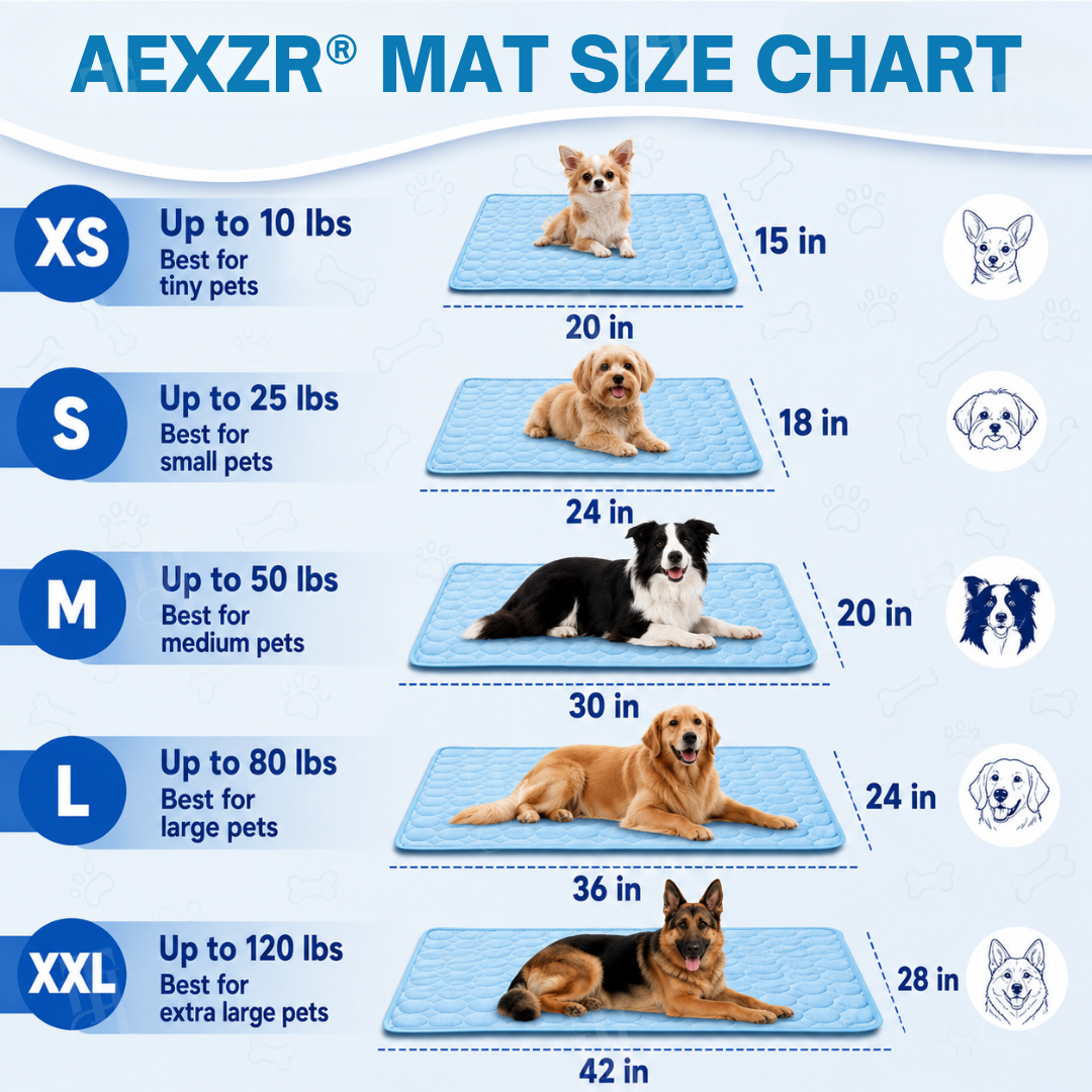 AEXZR® Advanced Ortho-Cool Pet Mat | Thermochromic Safe Cooling Pad