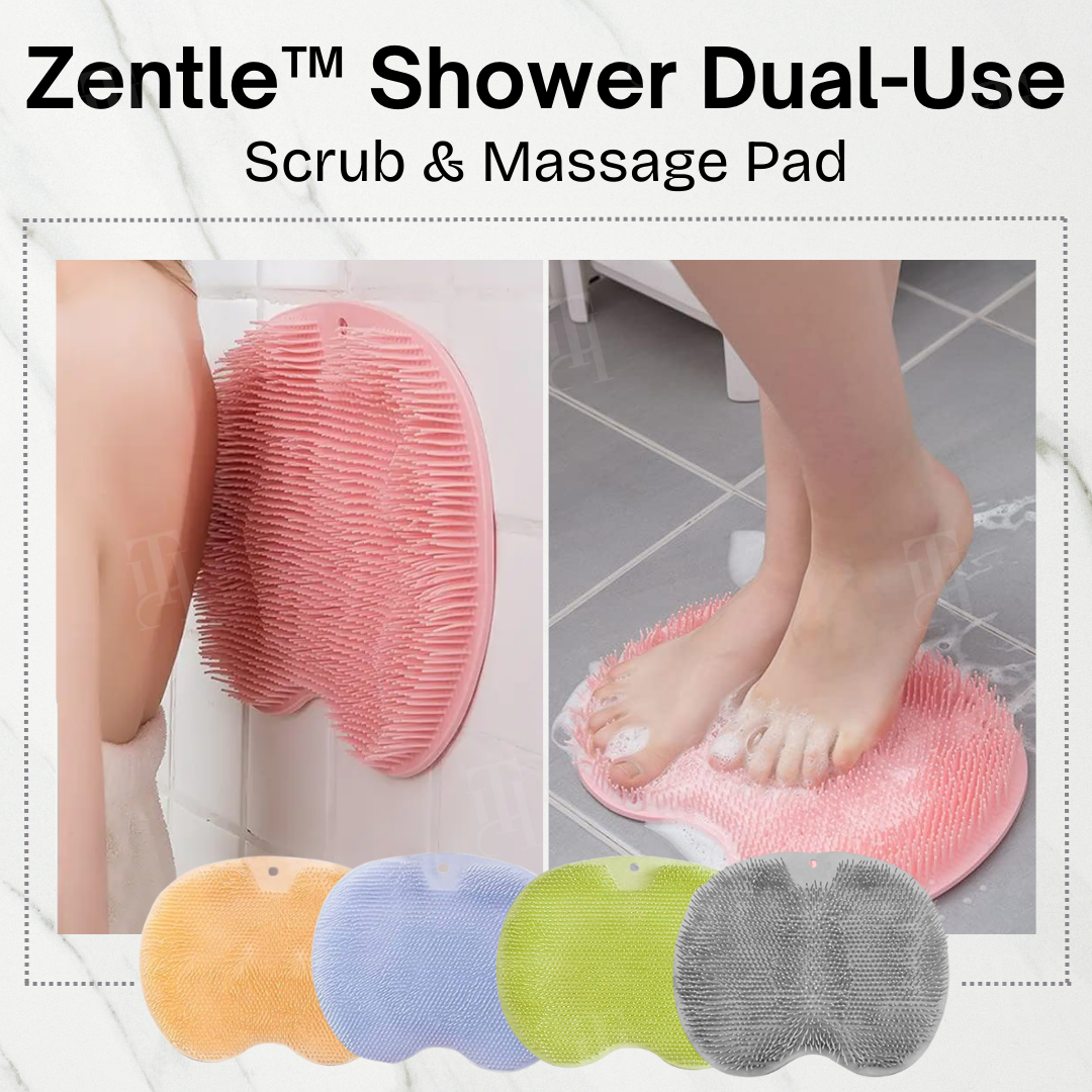 Zentle™ Shower Dual-Use Scrub & Massage Pad – Foot Scrub (Step) / Back Scrub (Wall) | Done While Showering