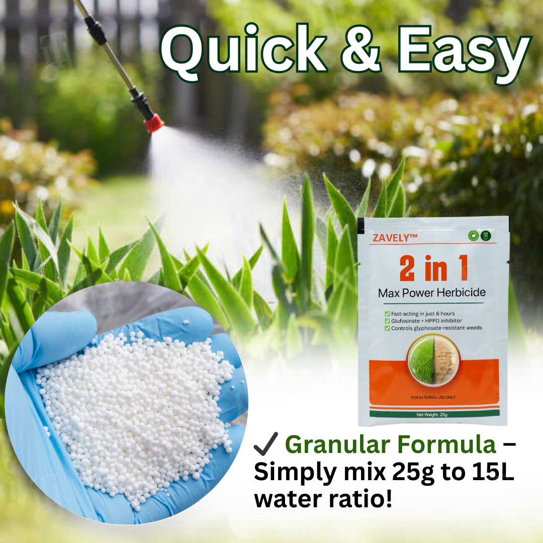 🏆ZAVELY™ 2 in 1 Max Power Herbicide – Dual-Action Weed Killer for Fast & Lasting Results✅
