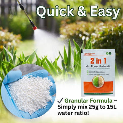 🏆ZAVELY™ 2 in 1 Max Power Herbicide – Dual-Action Weed Killer for Fast & Lasting Results✅