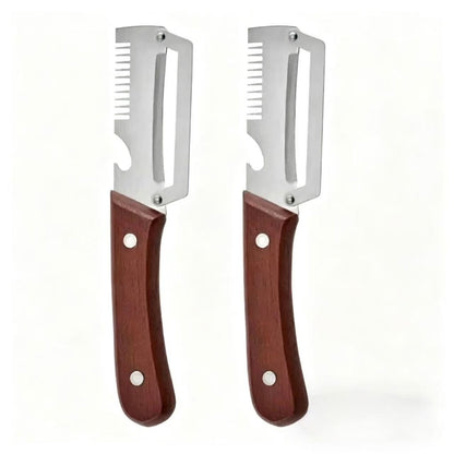 🔥🔥AEXZR® 2‑in‑1 Multi-Functional Wooden Vegetable Peeler with Built In Bottle Opener