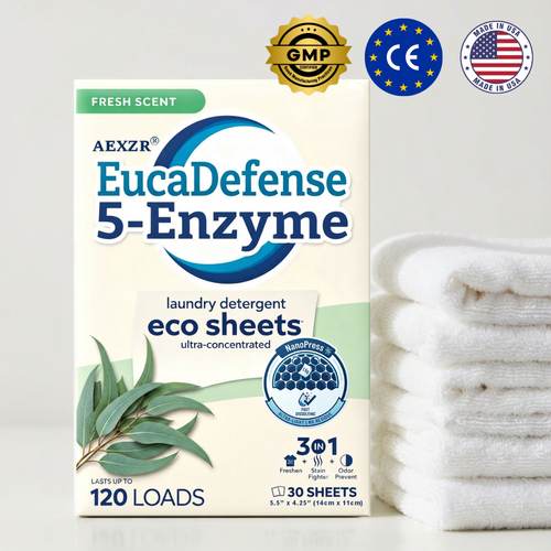 AEXZR® EucaDefense 5-Enzyme Laundry Sheets