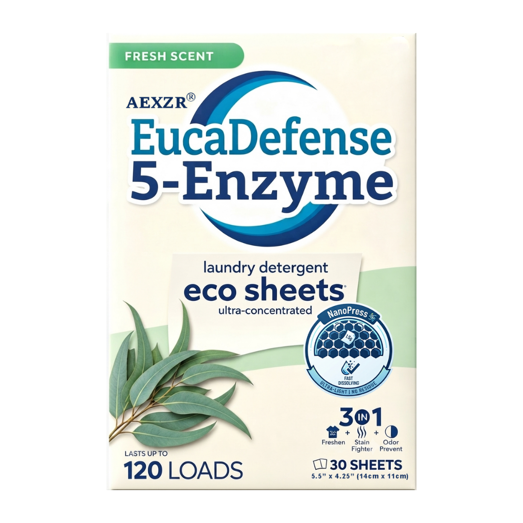 AEXZR® EucaDefense 5-Enzyme Laundry Sheets