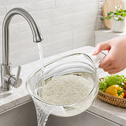 Multi-Functional Rice Strainer with Handle, BPA-Free Kitchen Colander