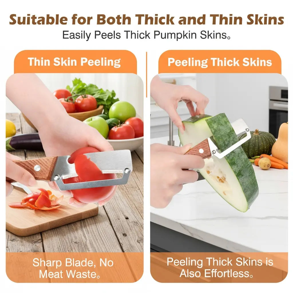 🔥🔥AEXZR® 2‑in‑1 Multi-Functional Wooden Vegetable Peeler with Built In Bottle Opener