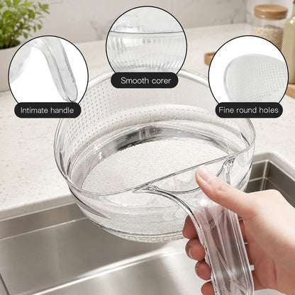 Multi-Functional Rice Strainer with Handle, BPA-Free Kitchen Colander