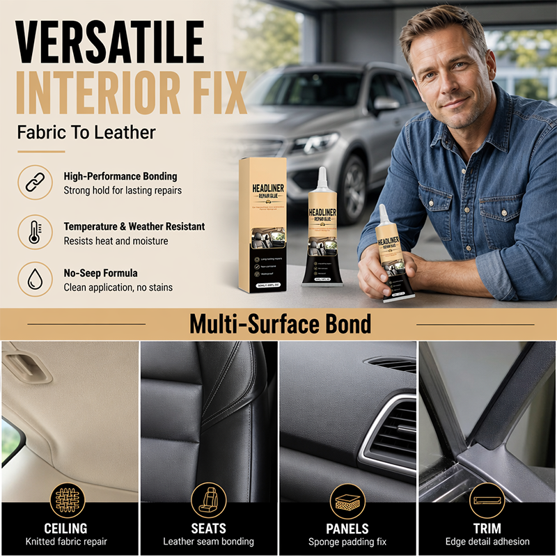 Waterproof Car Headliner Repair Glue, High Strength Adhesive for Sagging Car Ceiling & Interior🔥