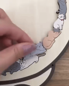 50% OFF 🐱 135-Piece Cat-Shaped Wooden Puzzle in Morandi Colors 🎁